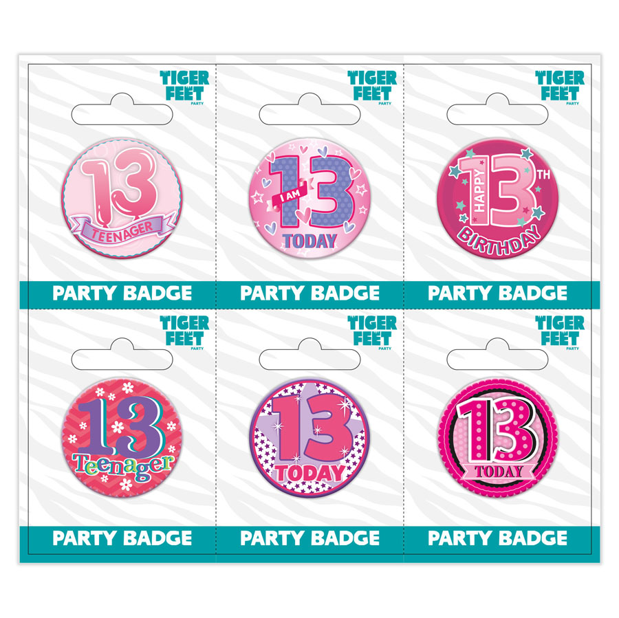 Small Badges Age 13 Female 6pk
