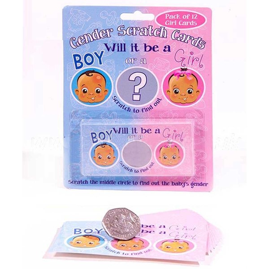 Alandra 12 Pack Gender Reveal Scratch Cards Girl