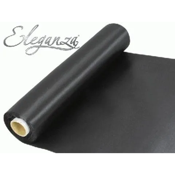 Eleganza Black Satin Fabric Roll 20M
