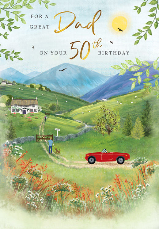 Regal 6 Pack Cards 9x6 Birthday Dad Age 50