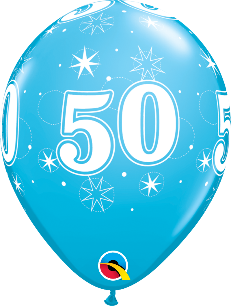 Qualatex Age 50 Robin's Egg 11" Latex 25pk
