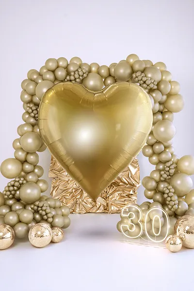 PartyDeco Foil Balloon Gold Heart 51" (Air Fill)