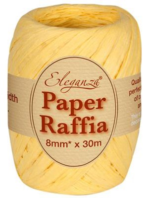 Oaktree Ribbon Pale Yellow Raffia 30m