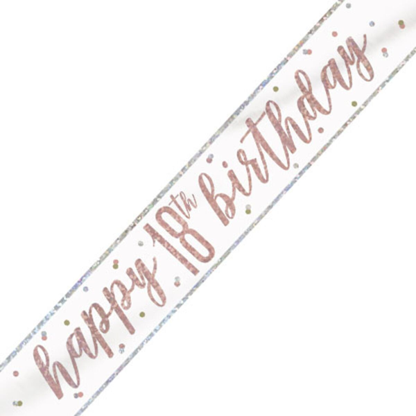Unique Banner Rose Gold Glitz Age 18 9ft
