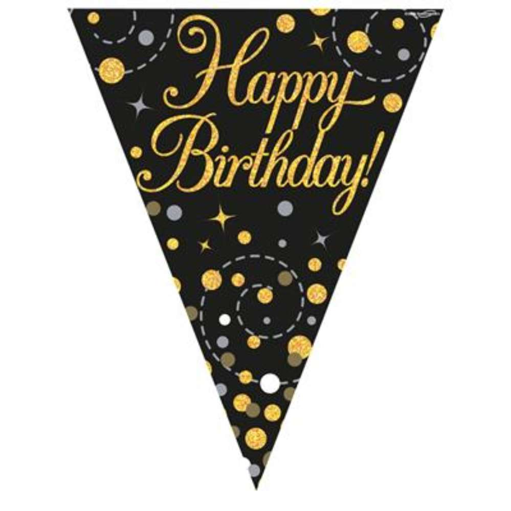 Oaktree Bunting Fizz Happy Birthday Black 3.9M