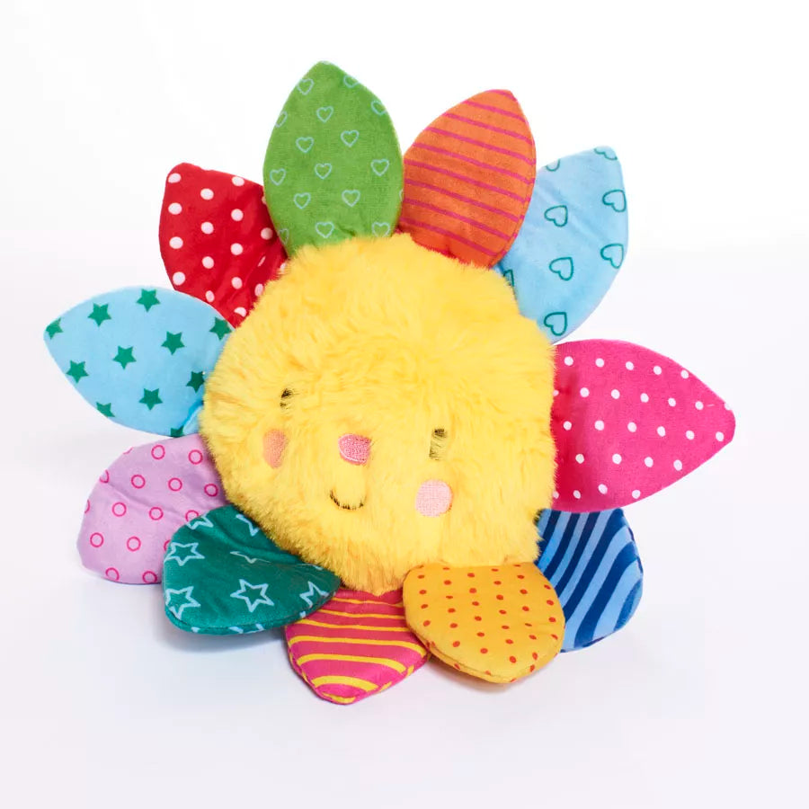 Tiger Feet soft toy baby sensory sunflower, 26cm, cuddly plush toy designed for sensory play and comfort.