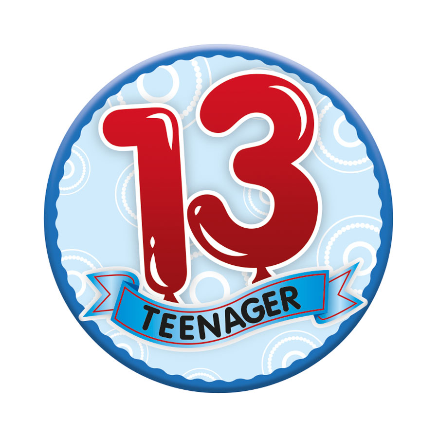 Small Badges Age 13 Male 6pk