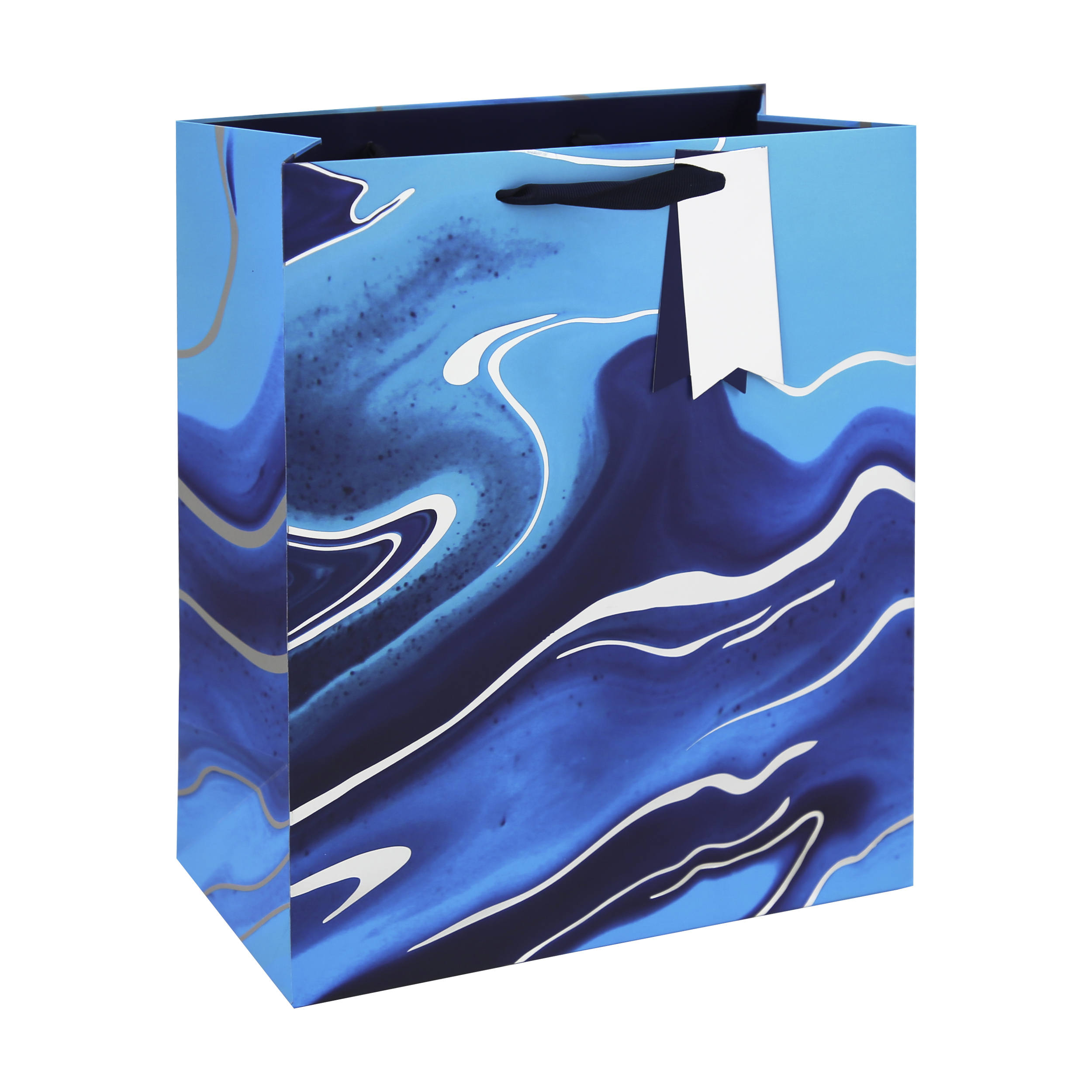 Eurowrap 6 Pack Gift Bag Blue Marble Large