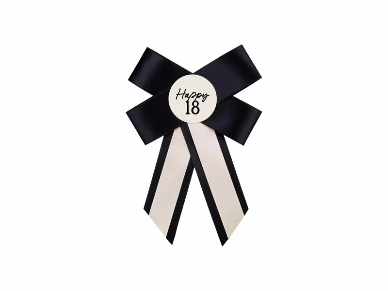 Cream & Black Happy 18th Birthday Rosette 11x17cm