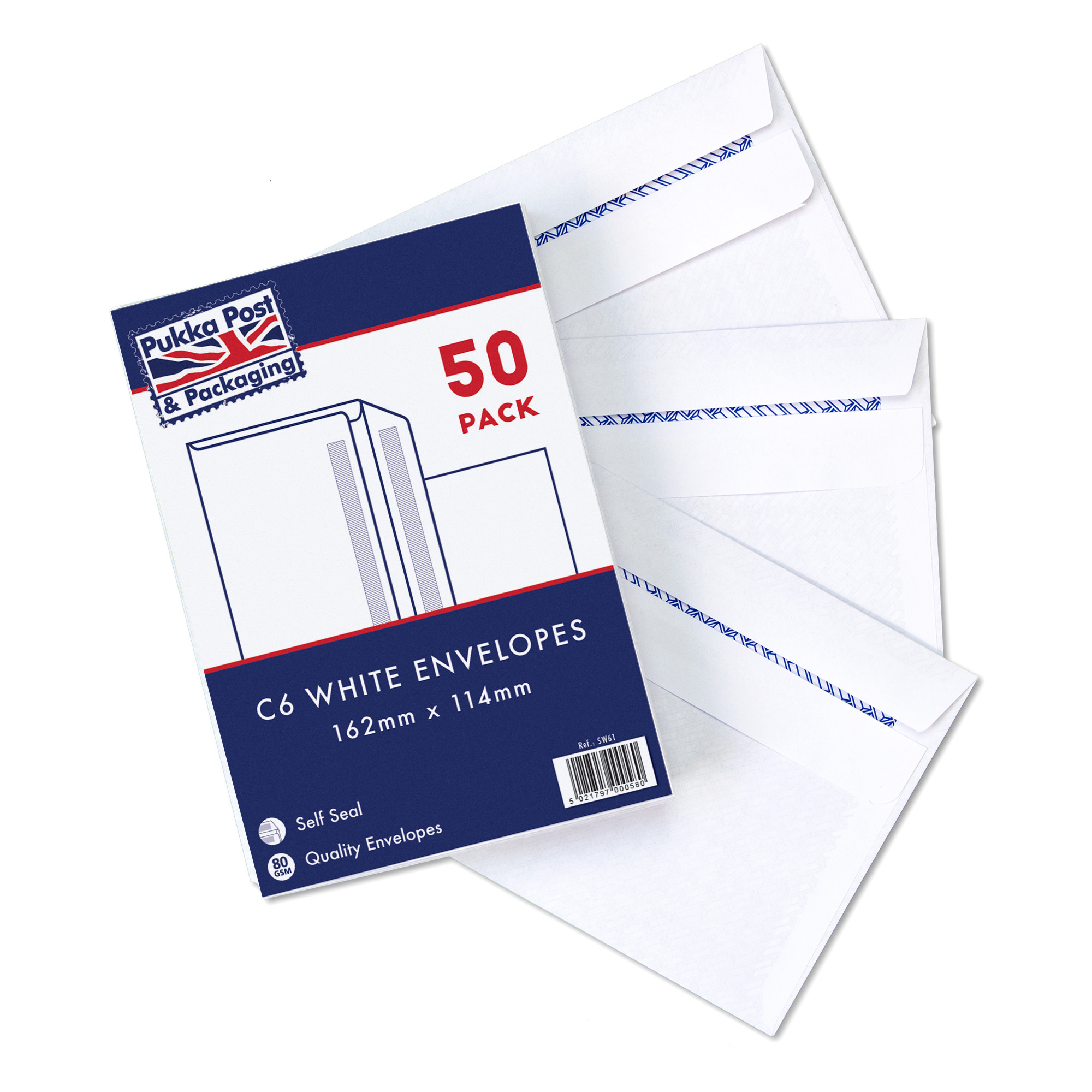 Pukka Pads 50 Pack Envelopes Self Seal White C6