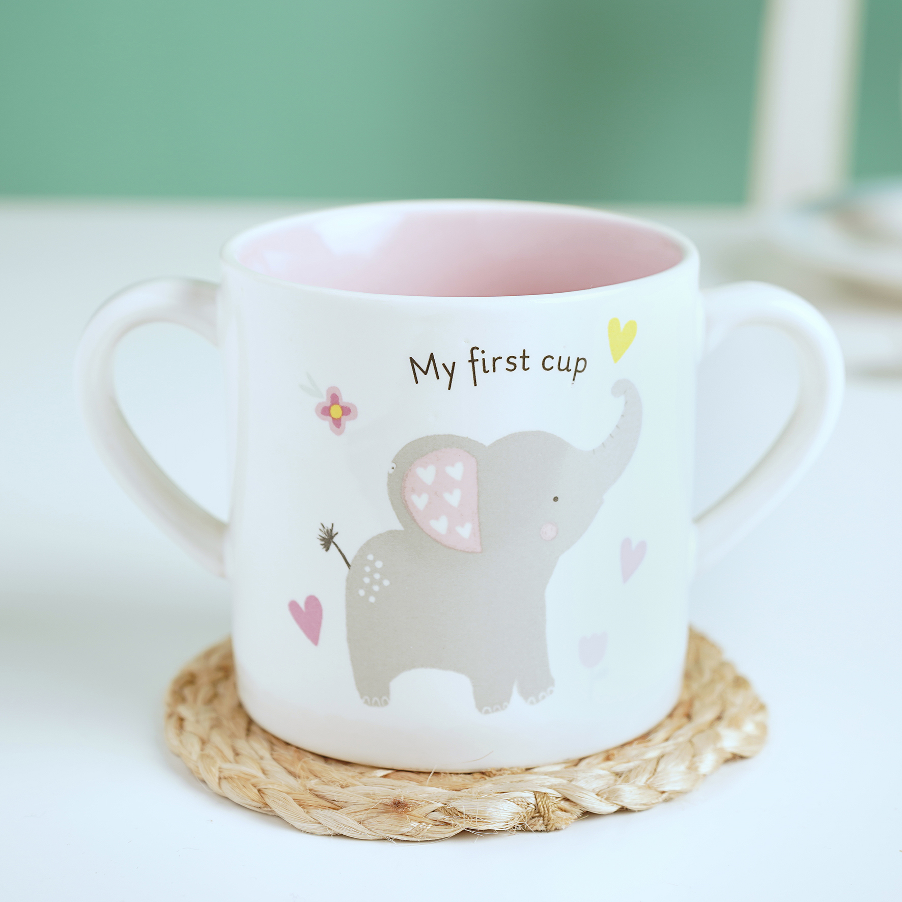 Widdop Hello Baby Mug 2 Handle Pink