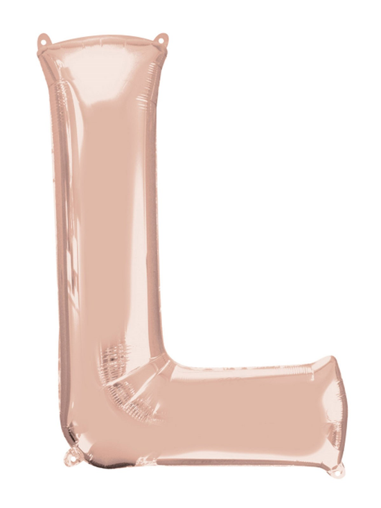 Anagram Foil Balloon Rose Gold 34" Letter L
