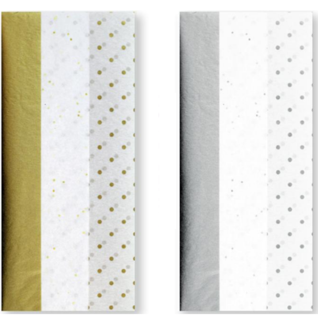 Tissue Paper Gold & Silver Sparkle 12x6pk