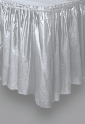 Unique Tableskirt Silver 14' x 29