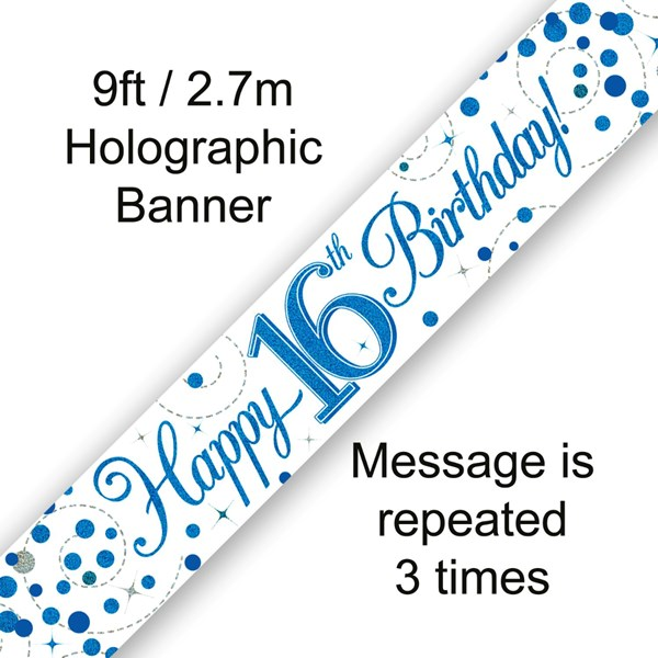 Oaktree Banner Sparkling Fizz Age 16 Blue 9ft
