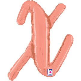 Grabo Foil Balloon Rose Gold Script 14" Letter X