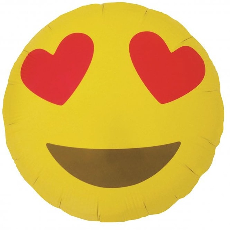 Anagram Foil Balloon Heart Eyes Emoji 18"