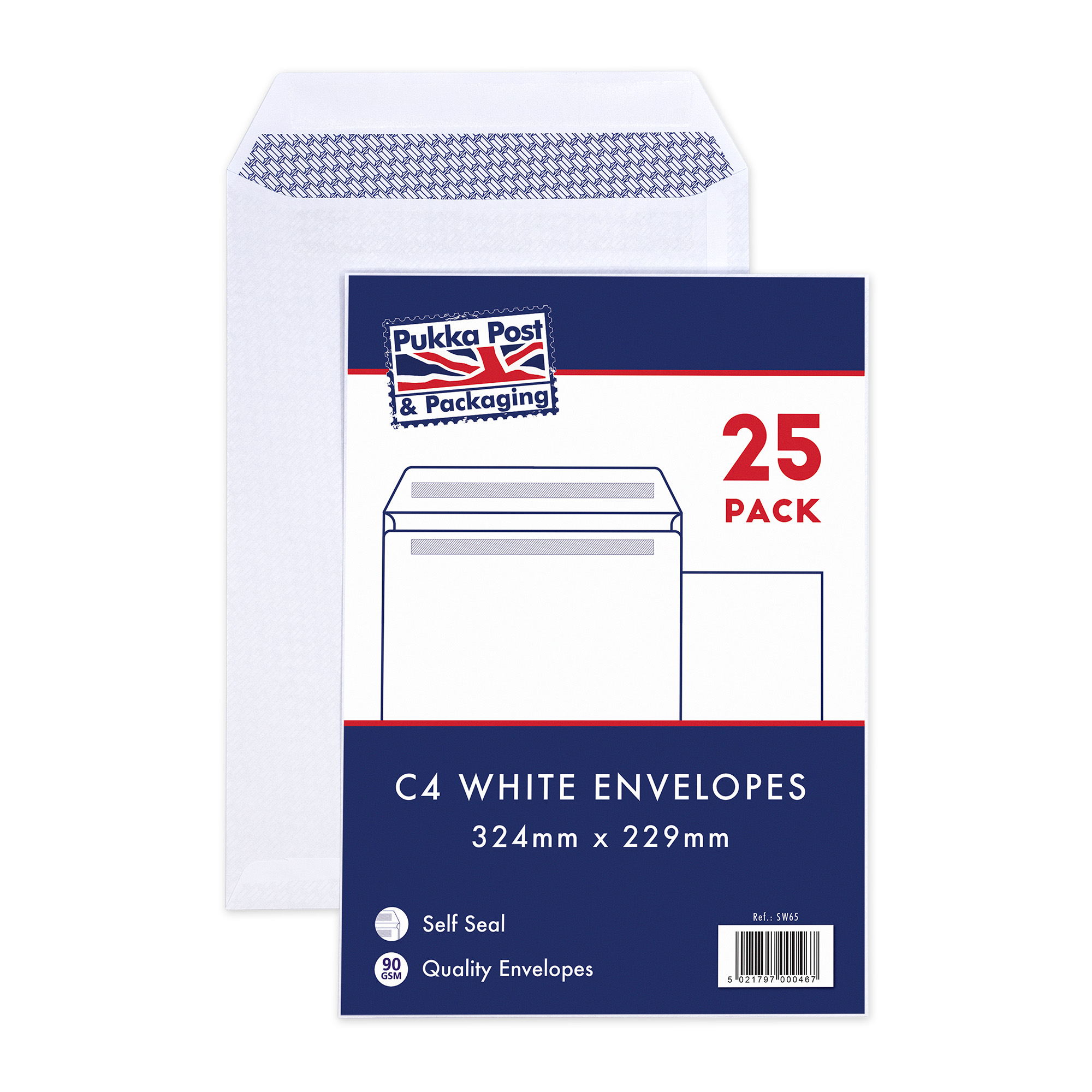 Pukka Pads 25 Pack Envelopes Self Seal White C4