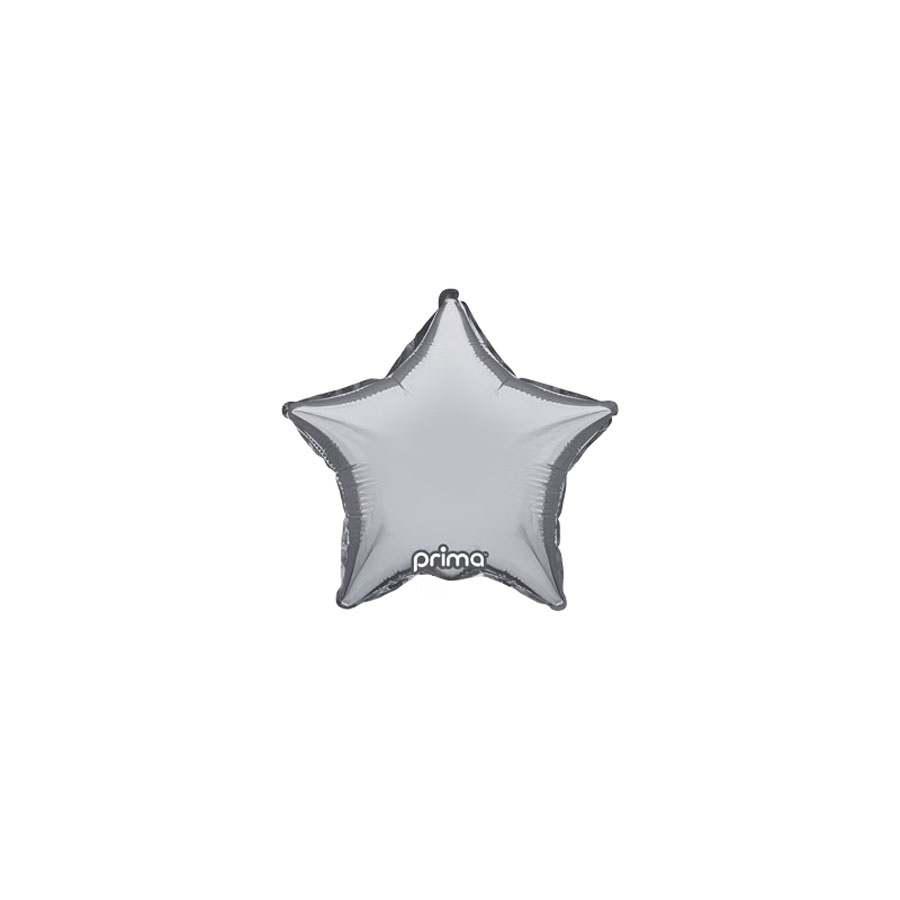 Prima 6 Pack Foil Balloon Silver Star 9"