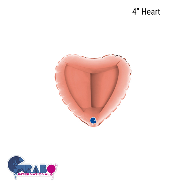 Grabo Foil Balloon Rose Gold Heart 4"