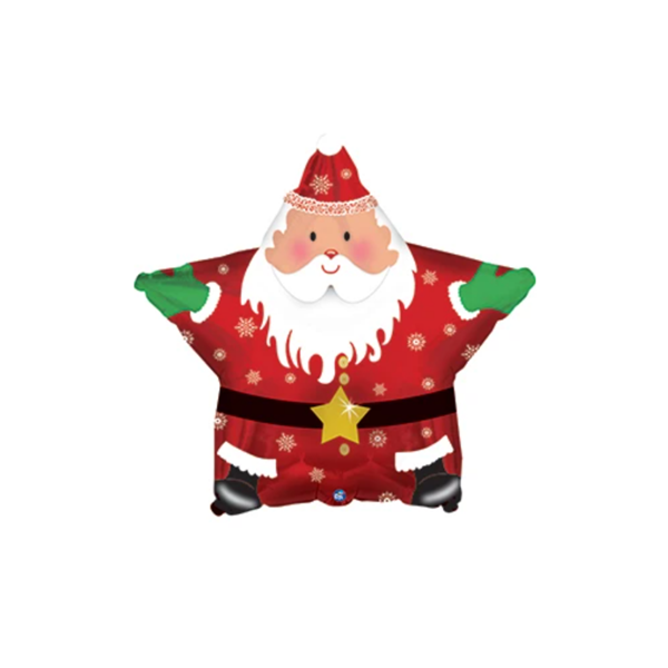 Santa Christmas Star 9" Mini Shape Foil Balloon