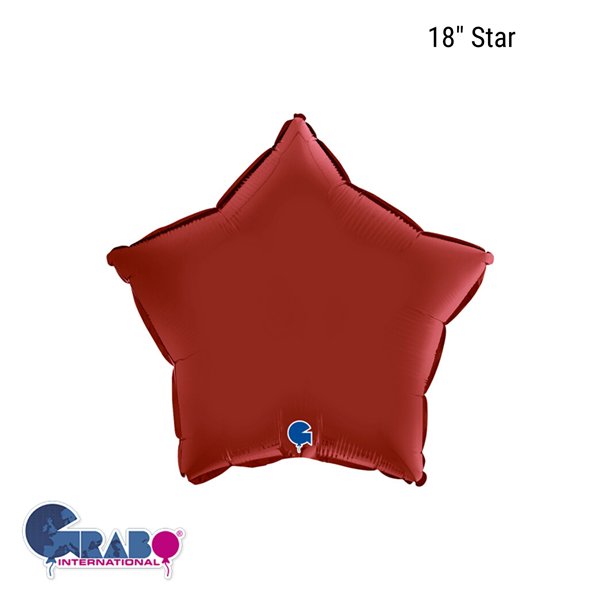 Grabo Foil Balloon Satin Ruby Red Star 18"