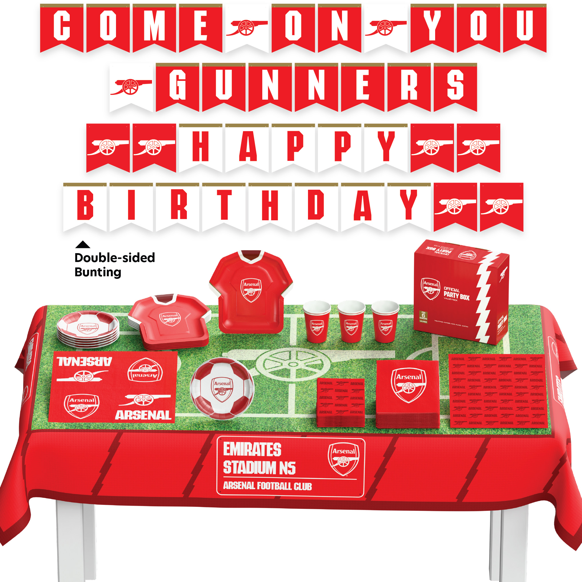 Officially Licensed 44pc Party Kit Arsenal FC