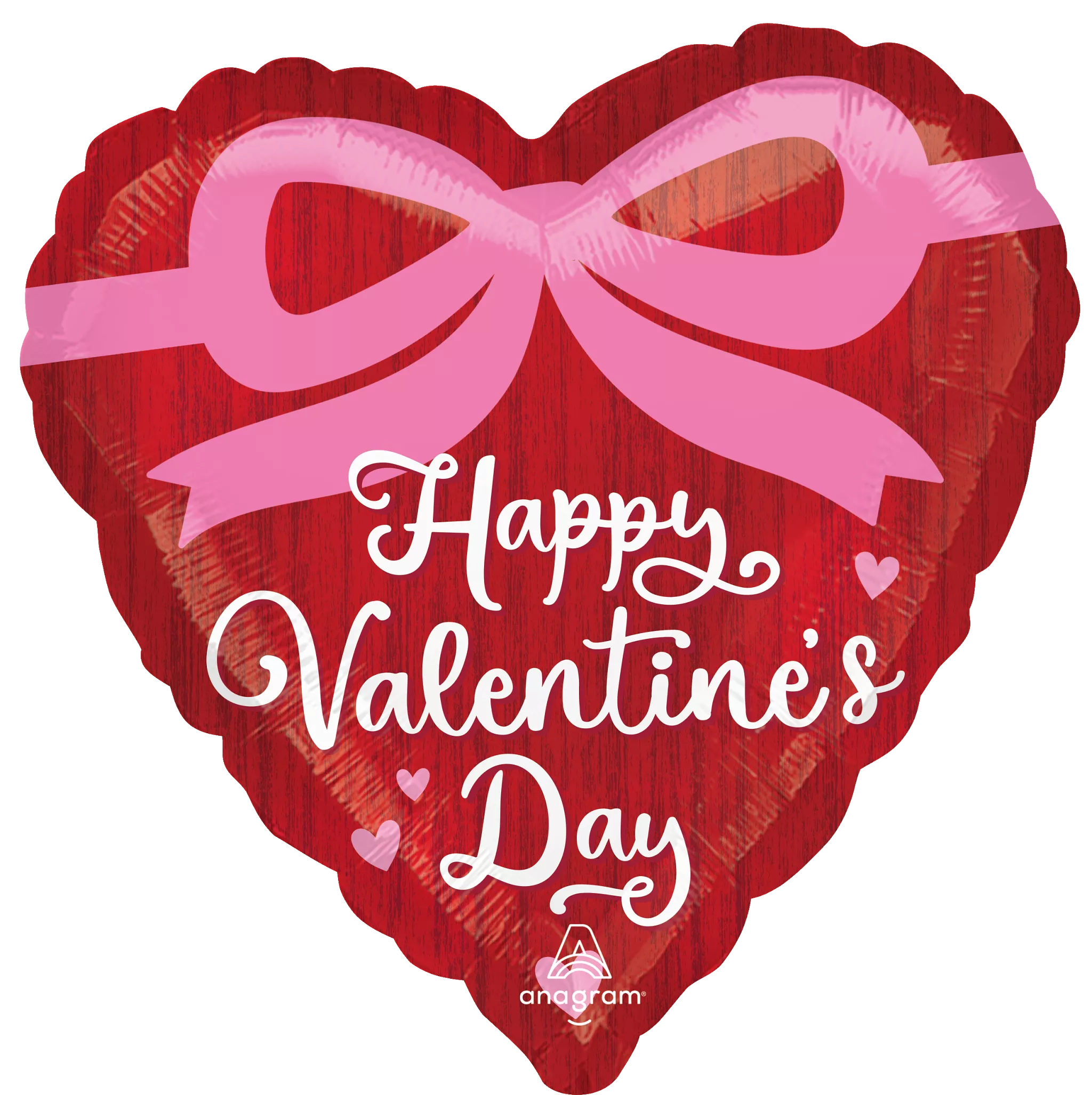 Anagram Valentine's Day foil balloon featuring coquette bows design, 18-inch size, festive and shiny decoration for celebrations.