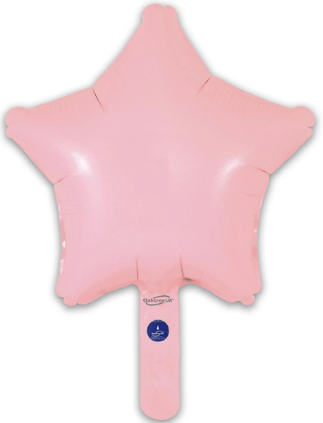 Oaktree Matt Pink Star 9"Foil Balloon (Loose)