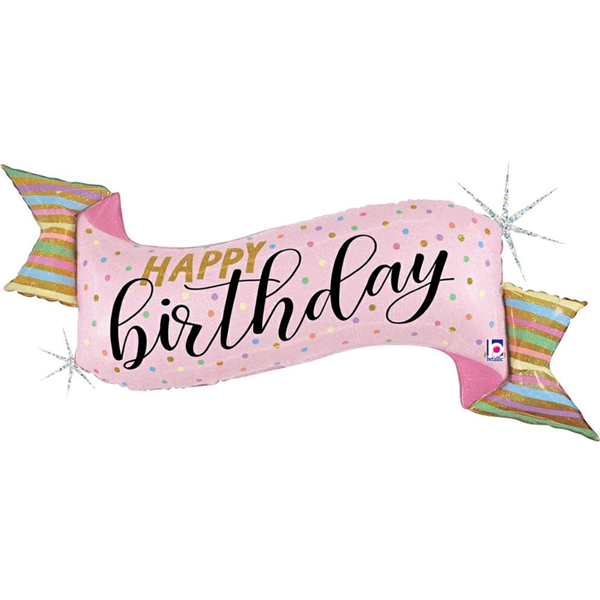 Grabo Pastel Birthday Banner 45" Foil Balloon