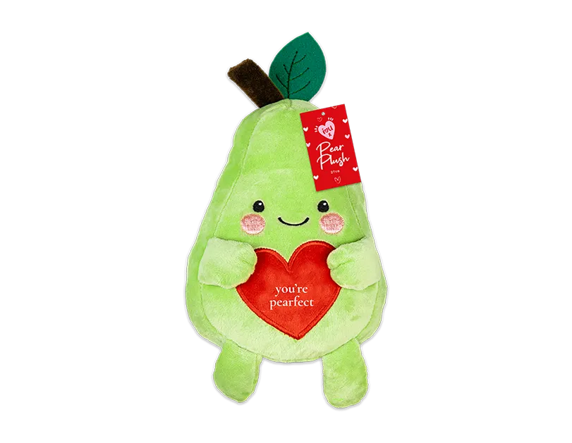 Gem Imports Soft Toy Pear With Love Heart 27cm
