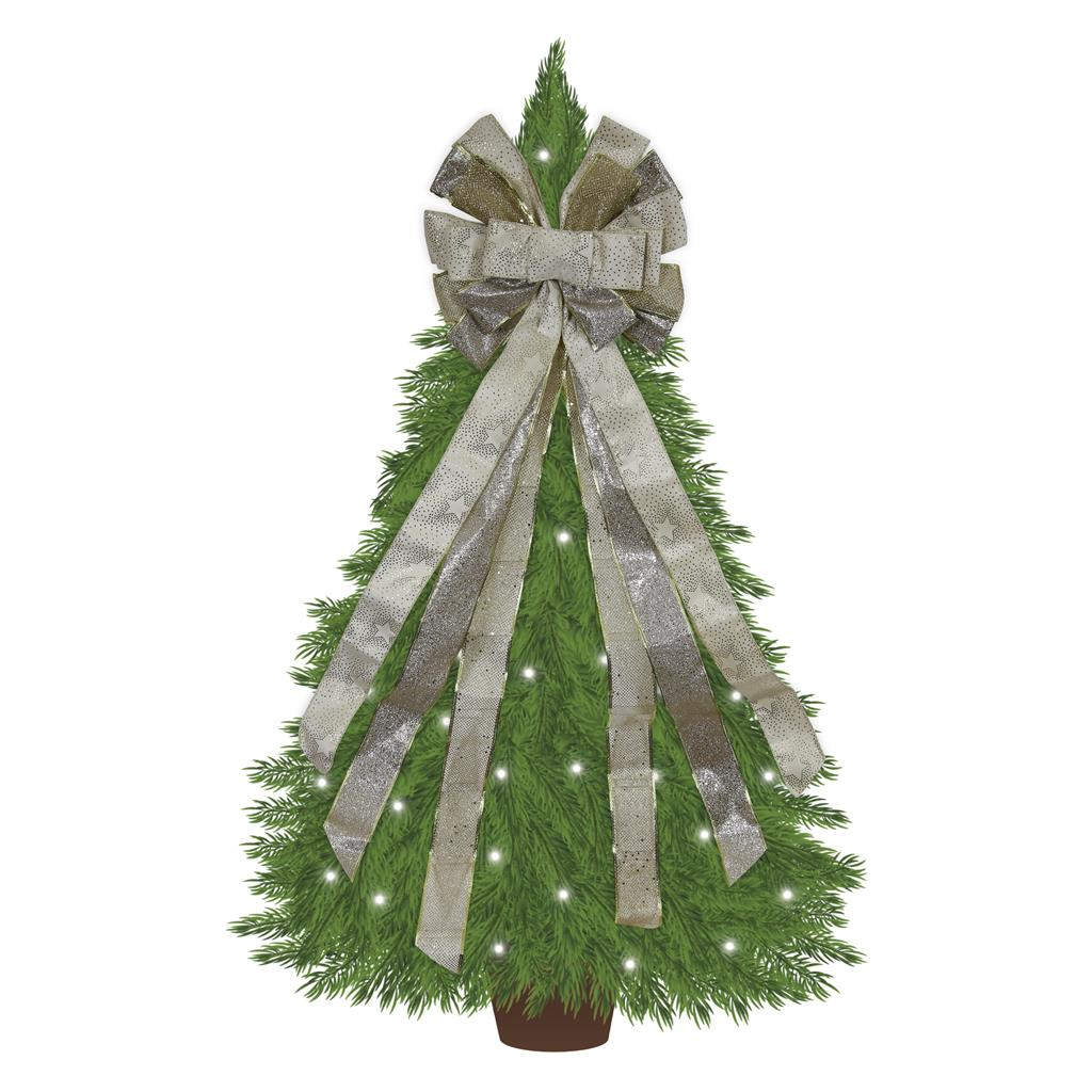 Eurowrap Tree Topper Bow Gold 13x52