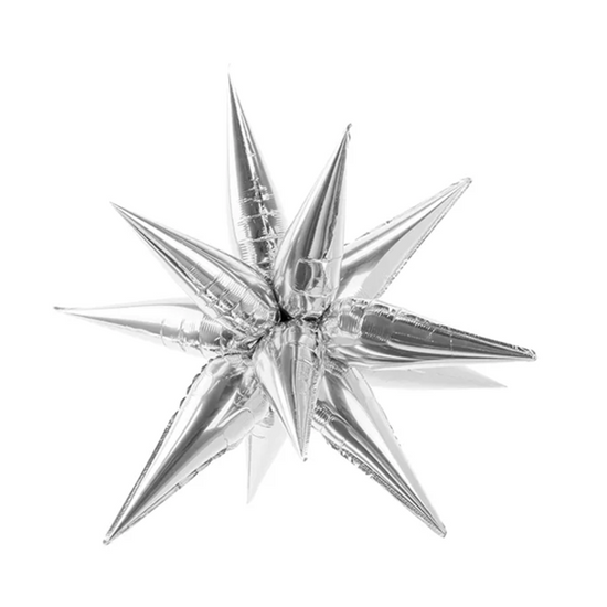 PartyDeco Foil Balloon Glossy Silver Star 37