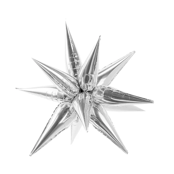 PartyDeco Foil Balloon Glossy Silver Star 37
