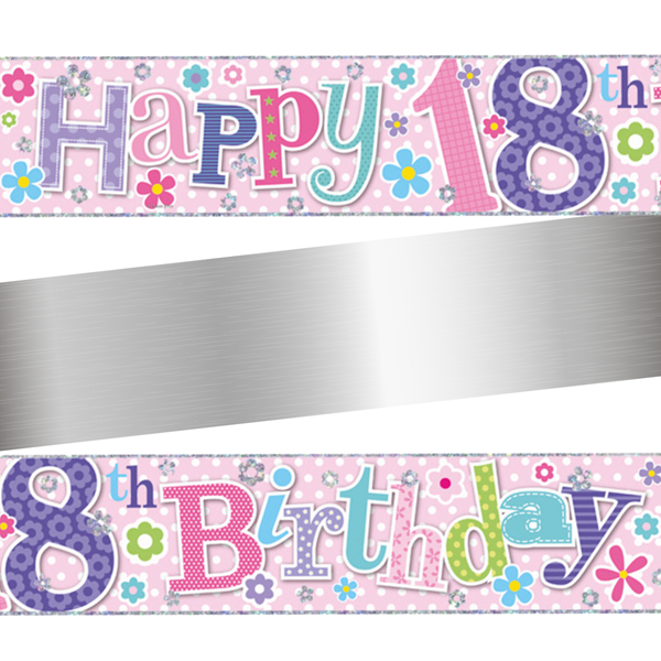 Simon Elvin Banner Age 18 Pink 9ft