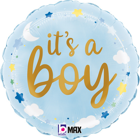 Grabo It's A Boy Stars & Clouds 18" Foil Balloon