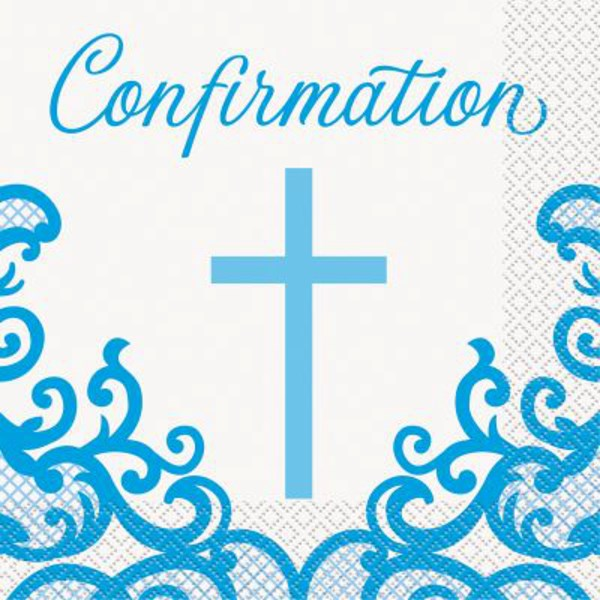 Blue Cross Confirmation Luncheon Napkins 16pk