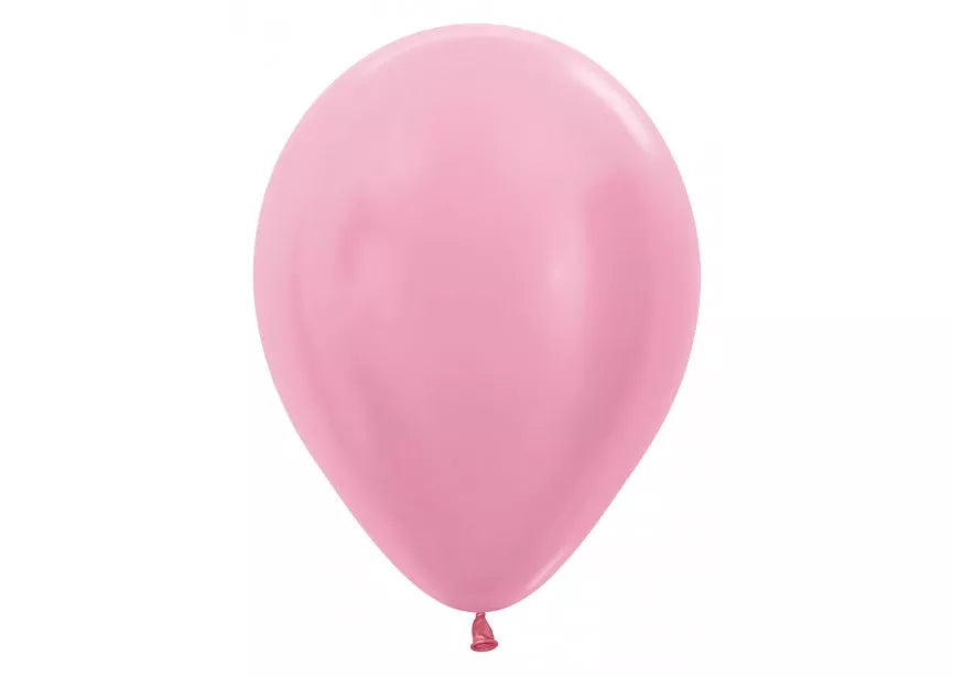 Sempertex 12-pack pearl pink latex balloons, 12-inch decorative balloons for celebrations and events.