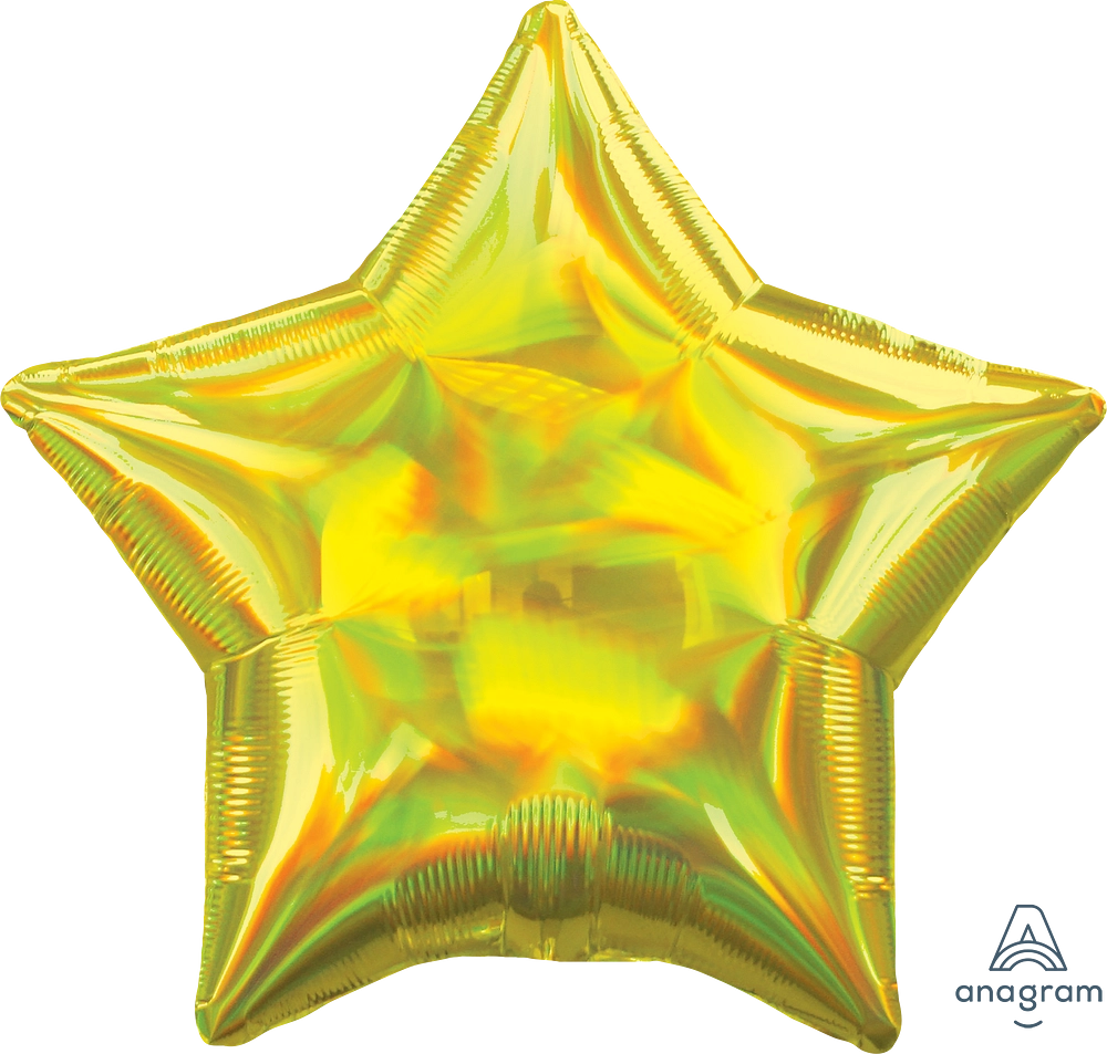 Anagram Foil Balloon Iridescent Yellow Star 18