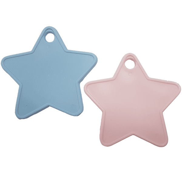 Balloon Weight Light Pink & Blue Star Shape 100pk