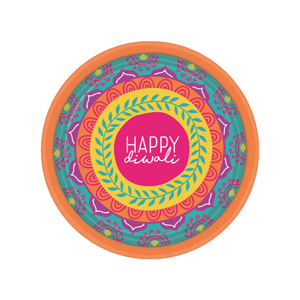 Amscan 8 Pack Plates Diwali 18cm