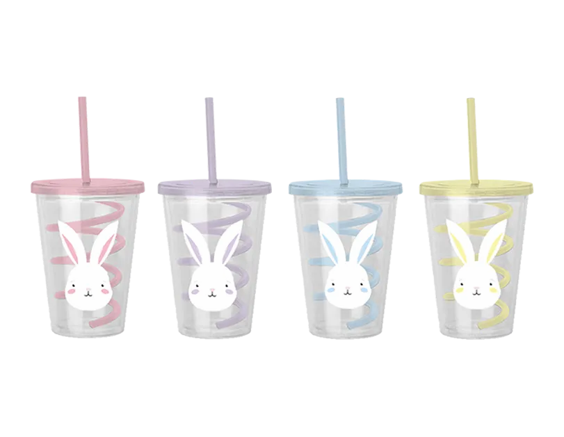 Bunny Cup W/Straw 650ml 24pk