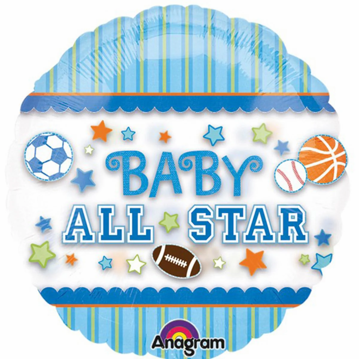 Anagram Foil Balloon Baby Boy All Star 26"