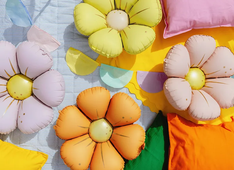 PartyDeco Daisies 18" Air Fill Foil Balloon 4pk