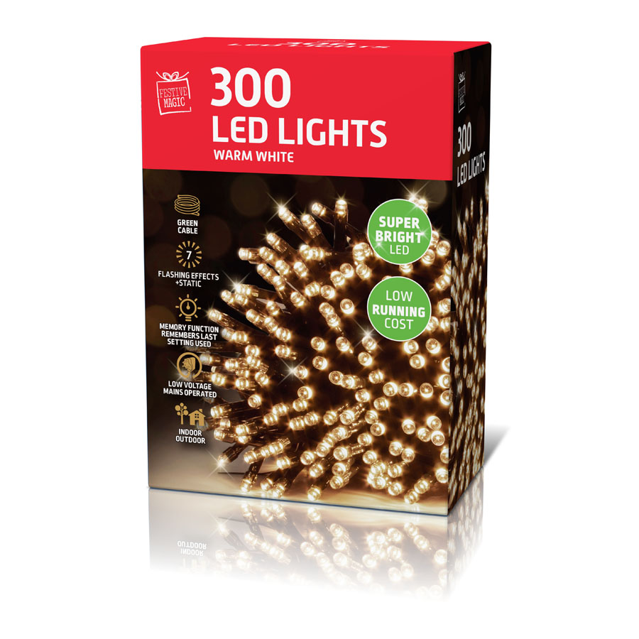 Uncle Bills 300 Pack LED Lights Warm White