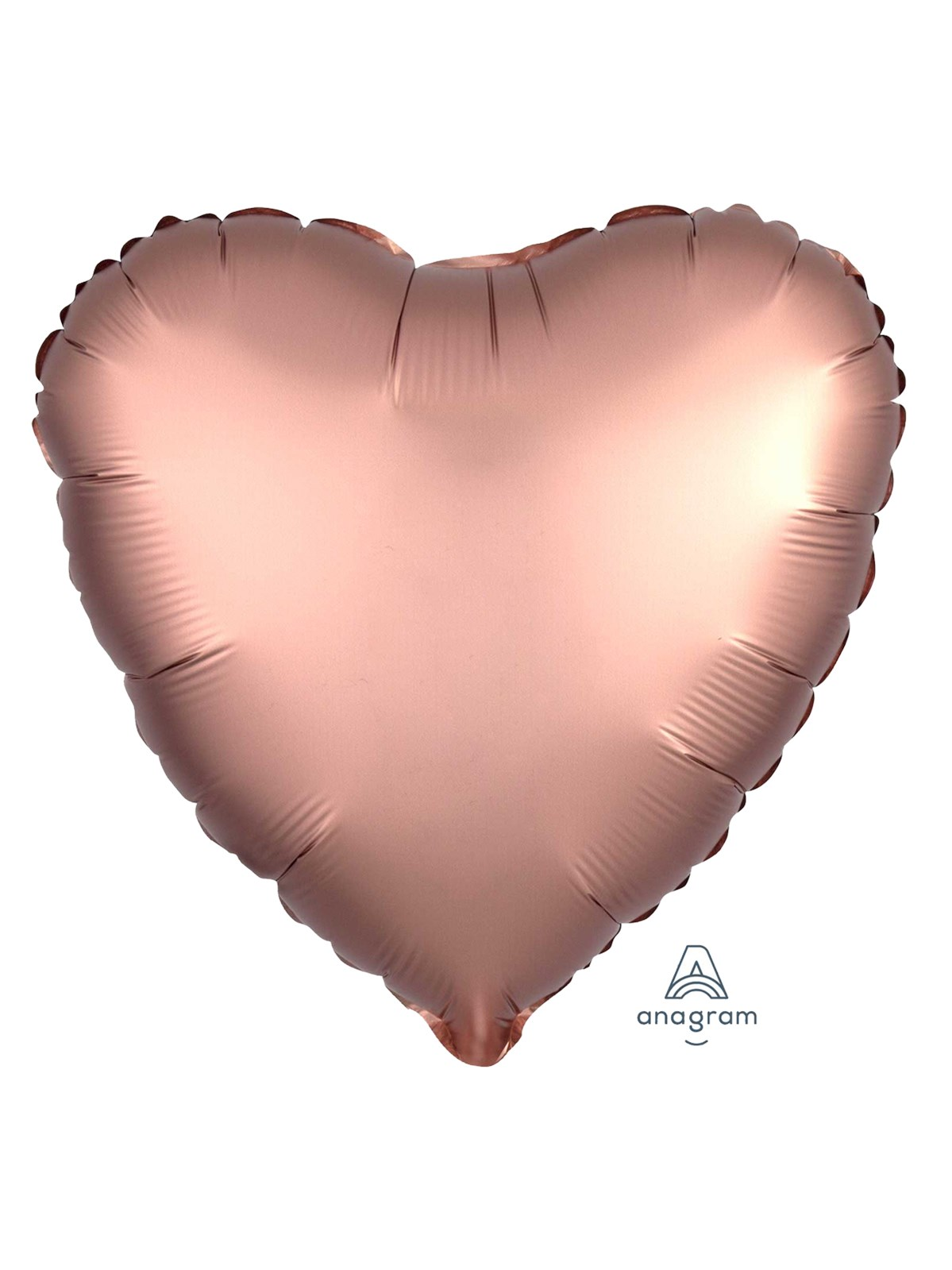 Anagram Satin Luxe Rose Copper 18" Heart Foil