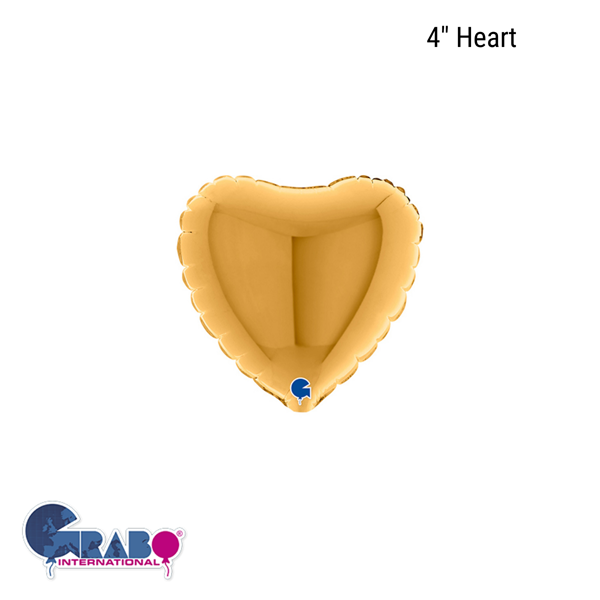 Grabo Foil Balloon Gold Heart 4"