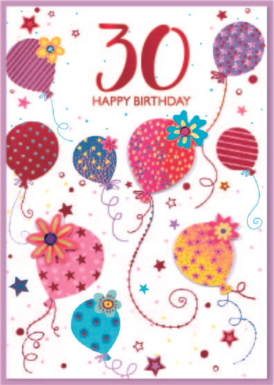 Isabel's Garden 6 Pack Cards C50 Birthday Age 30