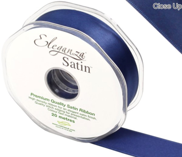 Eleganza Satin Ribbon Midnight Blue 25mm x 20m