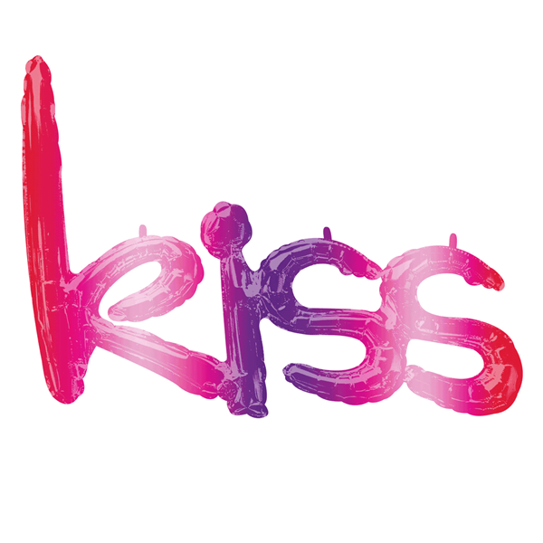 Ombre Kiss Phrase Script Foil Balloon